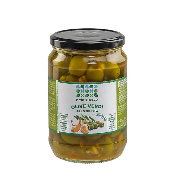 Olive verdi denocciolate allo Spritz - Aceitunas verdes deshuesadas al Spritz 700 GR