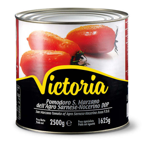 TOMATE VICTORIA ENTERO PELADO SAN MARZANO DE 2,5 KG.