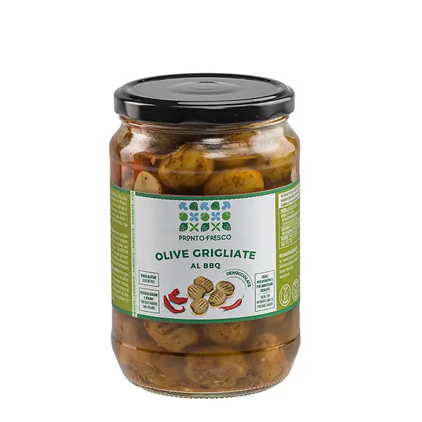 Olive Grigliate al bbq - Aceitunas asadas con bbq 670 GR