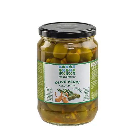 Olive verdi denocciolate allo Spritz - Aceitunas verdes deshuesadas al Spritz 700 GR