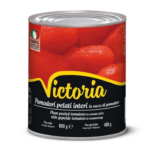TOMATE VICTORIA ENTERO PELADO DE 800 GRS.