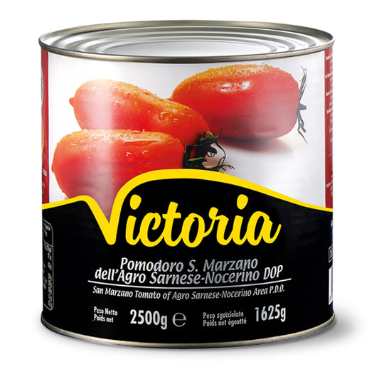 TOMATE VICTORIA ENTERO PELADO SAN MARZANO DE 2,5 KG.